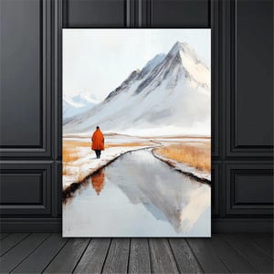 Mountain Landscape Canvas Painting, Landscape Wall Painting, Home Decor, Modern Artwork, Wall Art, Home Gift, Ready to Hang Canvas Painting