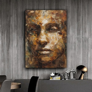 Abstract Human Canvas Painting, Abstract Wall Painting, Home Decor, Modern Artwork, Wall Art, Home Gift, Ready to Hang Canvas Painting