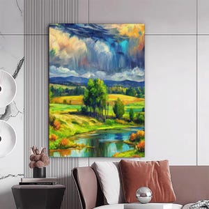 Forest Landscape Canvas Painting, Landscape Art Wall Painting, Nature Home Decor, Modern Artwork, Wall Art, Ready to Hang Canvas Painting