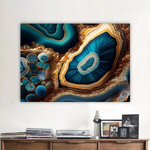 Abstract Marble Canvas Painting, Blue Wall Painting, Marble Home Decor, Modern Artwork, Wall Art, Home Gift, Ready to Hang Canvas Painting