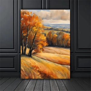 Autumn Landscape Canvas Painting, Landscape Wall Painting, Forest Home Decor, Modern Artwork, Modern Wall Art, Ready to Hang Canvas Painting
