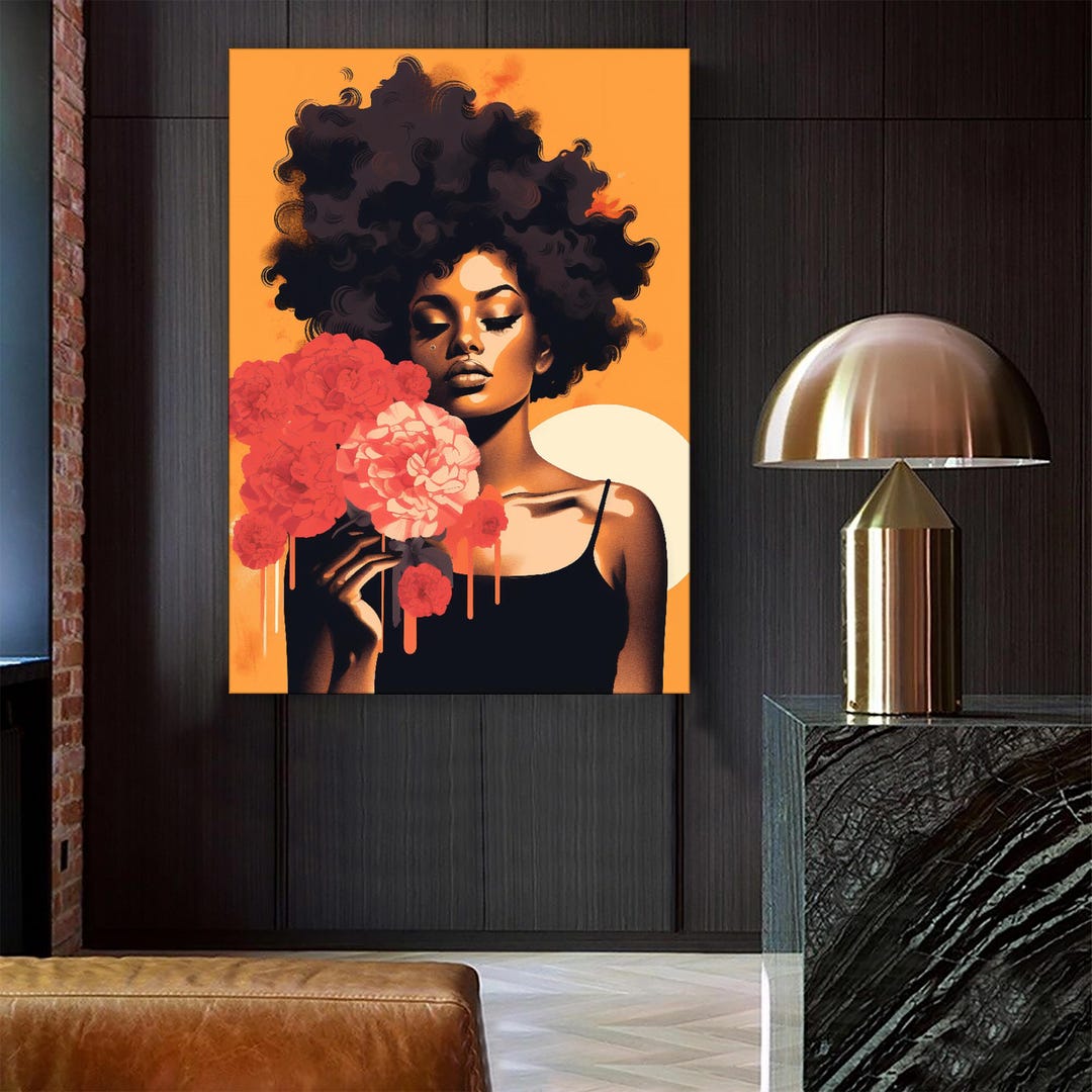 African American Canvas Painting, Wall Painting, Black Woman Home Decor ...