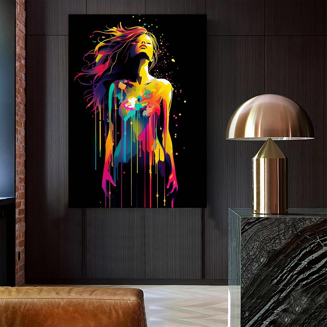 Abstract Woman Canvas Painting, Woman Wall Painting, Woman Home Decor ...