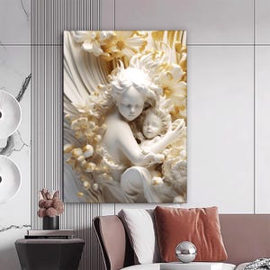 Child Angels Canvas Painting, Christian Wall Painting, Angel Home Decor, Modern Artwork, Wall Art, Home Gift, Ready to Hang Canvas Print