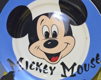 Vintage Mickey Mouse club 1956 salad plates by Disney.