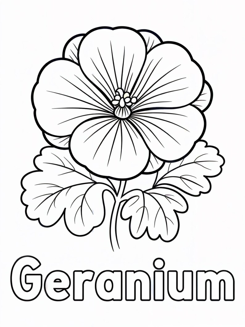 50 Flowers Coloring Pages - Etsy