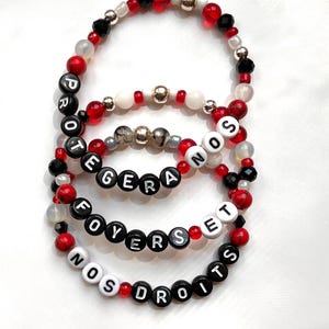 O Canada French Lyrics Beaded Bracelet Set Canadian made