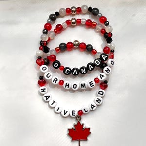 O Canada Beaded Bracelet Set Anthem Lyrics