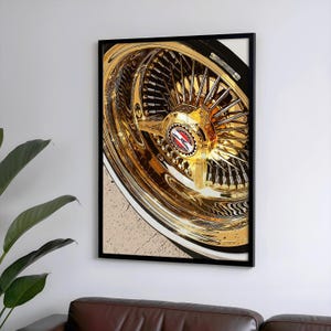 Vintage Lowrider Street Art V4- Classic Car Wheel Wall Print