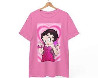 Camiseta gráfica de Betty Boop, camiseta de algodón estilo retro, linda camiseta para amantes del anime, regalo para ella, camiseta de inspiración vintage