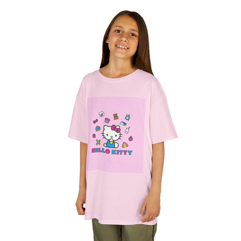 Hello Kitty Character Tee | Kids T-Shirt, Pink Cartoon Design image 4