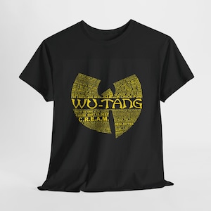 ウータン・クラン風ユニセックスヘビーコットンTシャツ、ヒップホップファン向けアパレル、音楽愛好家へのギフト、ストリートウェアスタイル、アーバンファッション、カジュアルTシャツ