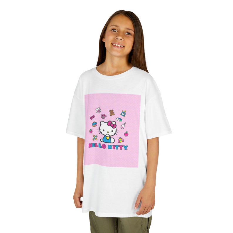 Hello Kitty Character Tee | Kids T-Shirt, Pink Cartoon Design image 3