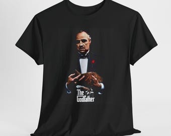 The Godfather Unisex Heavy Cotton Tee, Vintage Film Shirt, Movie Lover Gift, Retro Casual Wear, Iconic Character Apparel