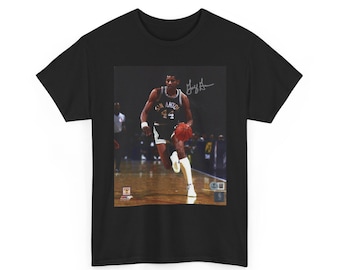 George Gervin Vintage Basketball Player Photo Tee | Retro Court Action T-Shirt