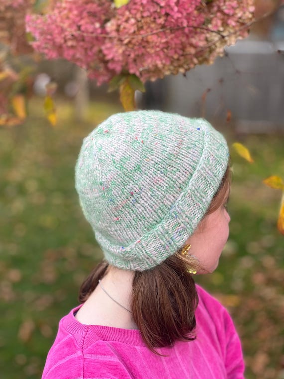 Hand-knit Peppermint Stick Hat, Cozy, Warm, Hygge, Gift  display picture 1