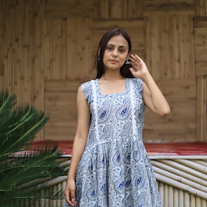 Handblock Blue print cotton, Tops/Tunics/Kurtis,  Summer Kurti