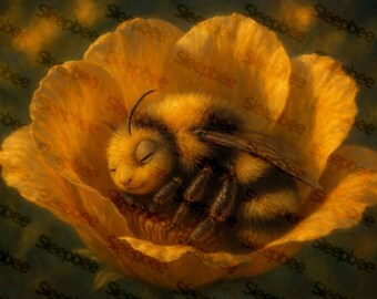 Sleeping Bee Digital Art Print