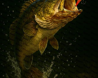 Breach Bass Fishing Lure Art (Digital Art)