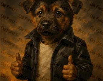 Da Fonz Puppy Art Print (Digital Art)
