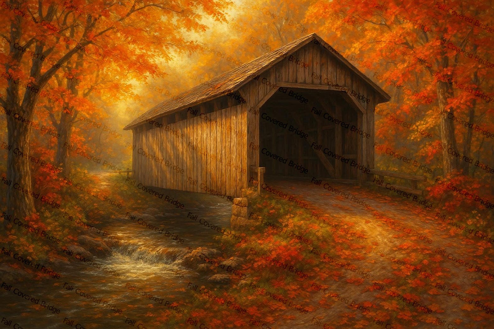 Fall Covered Bridge - Etsy