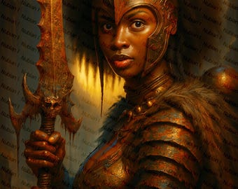 Nubian Warrior Woman Art | Fantasy Digital Art