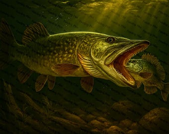 Feeding Pike Digital Art