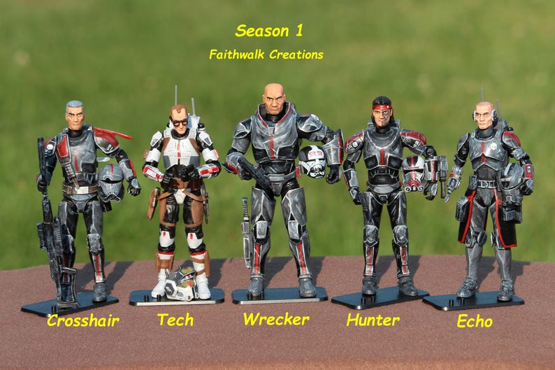 Custom Hand-Painted 6" Star Wars Action Figure: Bad Batch or Clone Trooper Bad Batch S1 5 pack