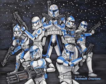 Star Wars The Clones Wars 501st Trooper Fan Art 8x10 Kunstdruck