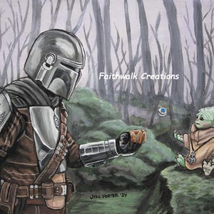OOPS SALE - Star Wars The Mandalorian and Grogu 8x10 fan art giclee print