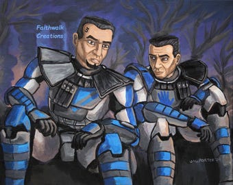 Star Wars The Clone Wars ARC Troopers Fives and Echo fan art, 5x7 giclee print