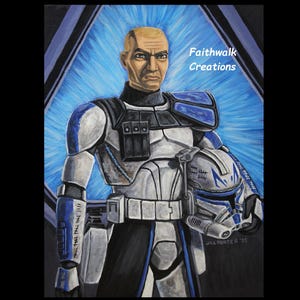 Star Wars 5x7 The Clone Wars Captain Rex hyperspace fan art giclee print