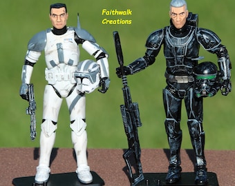Custom Hand-Painted 6" Star Wars Action Figure: Bad Batch Imperial Crosshair or Commander Cody
