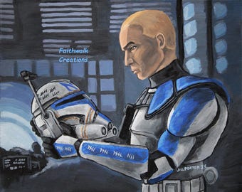 Star Wars The Bad Batch Captain Rex on Bracca fan art 5x7 Giclee print