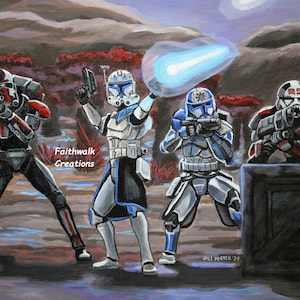 Star Wars The Clone Wars fan art, Clone Force 99 Bad Batch, Captain Rex 5x7 giclee print