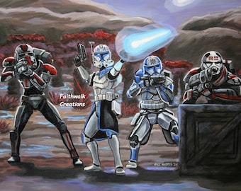 Impresión Giclée de Fuerza Clon 99: Bad Batch: Arte de fans de Star Wars (8x10)