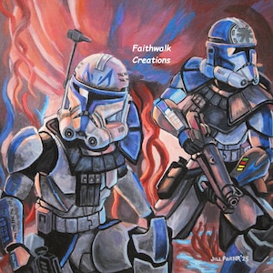 Star Wars The Clone Wars 5x7 Rex und Jesse auf Anaxes Fan Art Giclée-Druck Bild 1