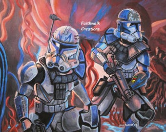 Star Wars The Clone Wars 8x10 Rex and Jesse on Anaxes fan art giclee print