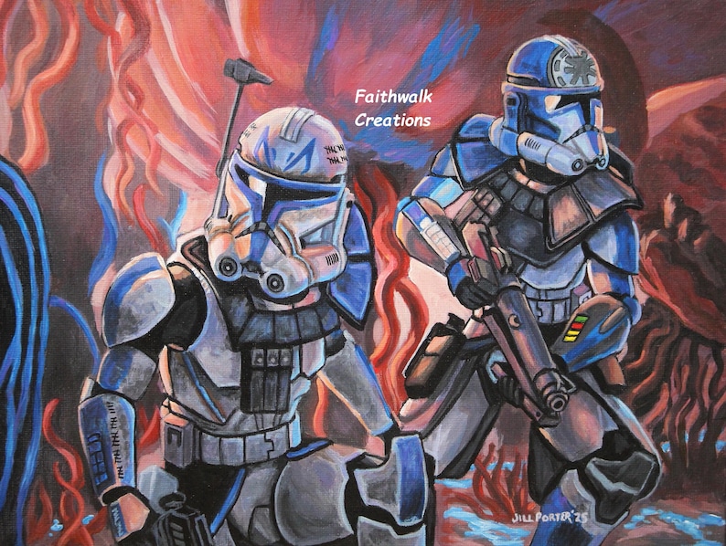 Star Wars The Clone Wars 5x7 Rex und Jesse auf Anaxes Fan Art Giclée-Druck Bild 1