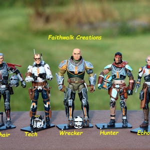 Custom Hand-Painted 6" Star Wars Action Figure: Bad Batch or Clone Trooper Batch Season 2 set