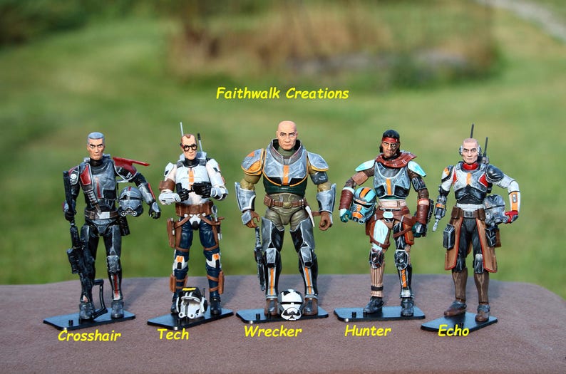 Custom Hand-Painted 6" Star Wars Action Figure: Bad Batch or Clone Trooper Batch Season 2 set