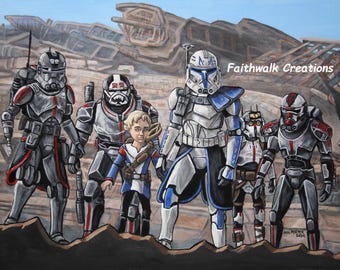 Star Wars fan art 8x12 or 9x12 Bad Batch Bracca Mission giclee print