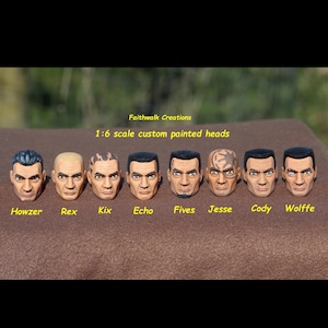 Star Wars The Clone Wars  3D printed MJB Animated Style Clone Heads 1:6 scale