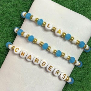 LA Chargers football team stackable bracelets. Show your team support in style!