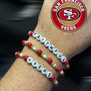 San Francisco 49ers football team stackable bracelets.
