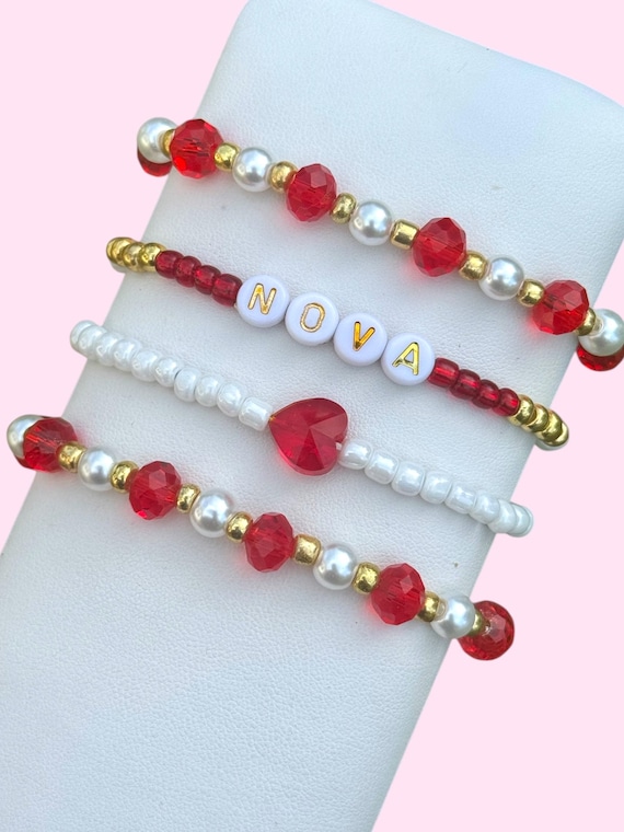Shimmering Crystal Heart Bracelet Set: Zombies Movie Inspired Nova