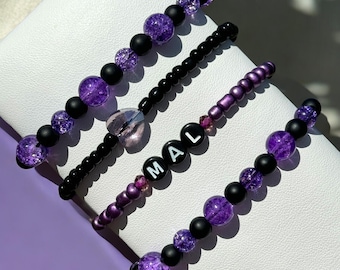 Mal inspired decendants bracelet sets. maleficent
