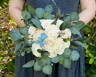 Sola wood flower bouquet with greenery