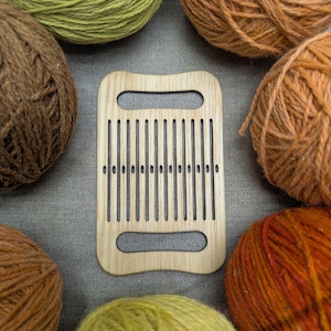 Telar de lizos rígidos de madera maciza hecho a mano con 35 ranuras para hilos