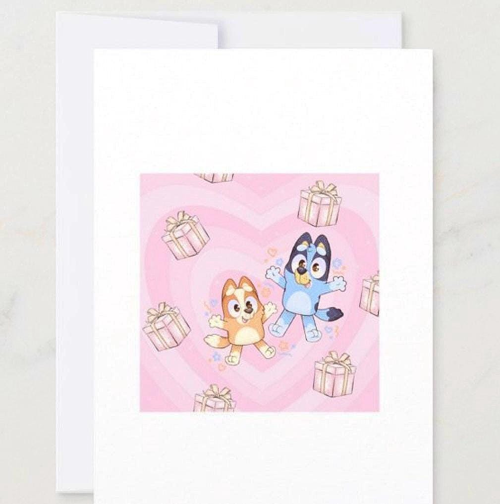 Custom Bluey Card – Girls